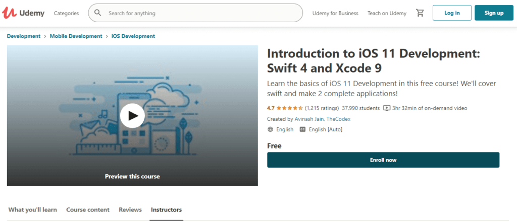 Udemy - Introduction to iOS 11 Development Swift 4 and Xcode 9